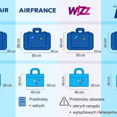 Wymiary bagażu podręcznego dla Ryanair, Air France, Wizz Air i LOT. Sprawdź, czego nie można mieć w bagażu podręcznym, np. ostrych narzędzi.