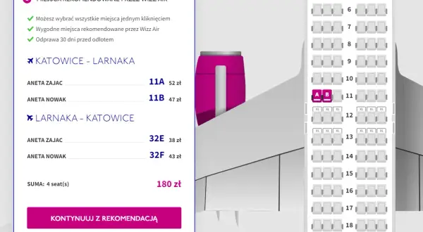 Czy trzeba wybrać miejsce w samolocie Wizz Air? Poznaj opcje i koszty