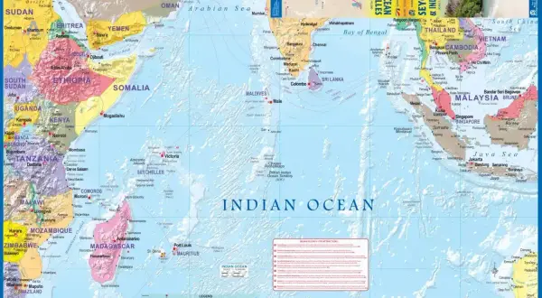 Gdzie leżą Seszele? Na mapie widać je na Oceanie Indyjskim, na północny wschód od Madagaskaru, między Afryką a Azją.