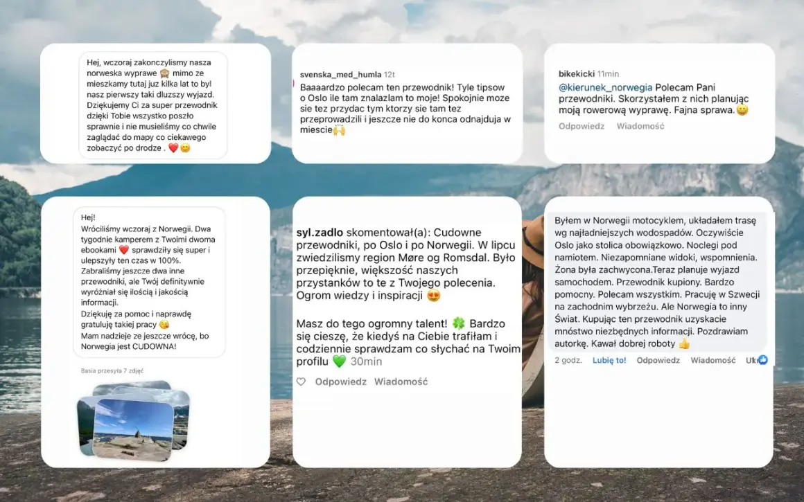 Opinie o przewodniku po Norwegii: "Nasza norweska wyprawa była super!", "Polecam ten przewodnik!", "Cudowne przewodniki po Oslo i Norwegii".
