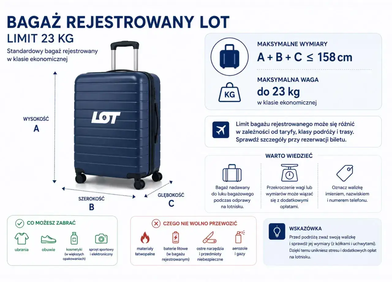Bagaż rejestrowany - jak sprawdzić limity i uniknąć dopłat